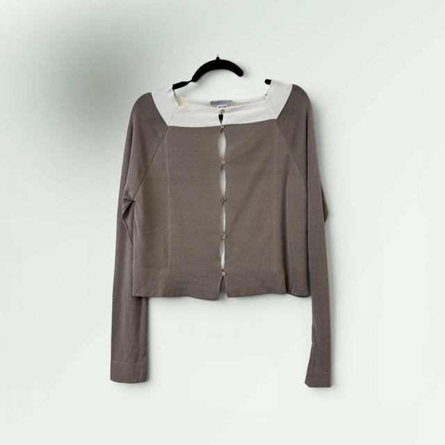 Short Two tone linen Sarah Pacini Cardigan