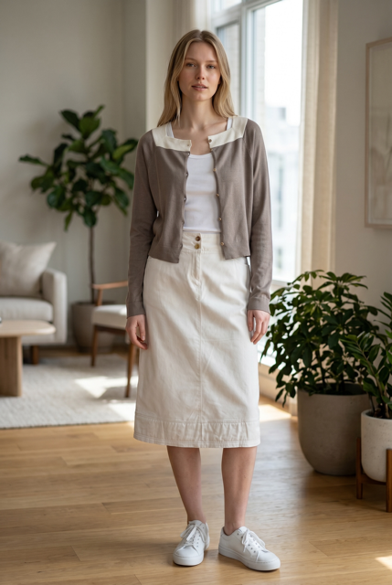 Short Two tone linen Sarah Pacini Cardigan