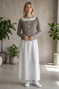 Short Two tone linen Sarah Pacini Cardigan