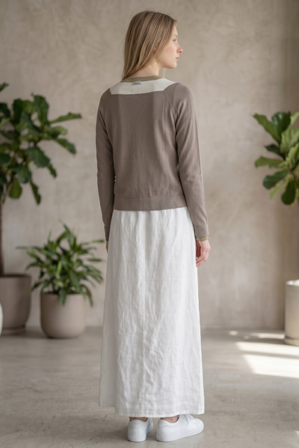 Short Two tone linen Sarah Pacini Cardigan