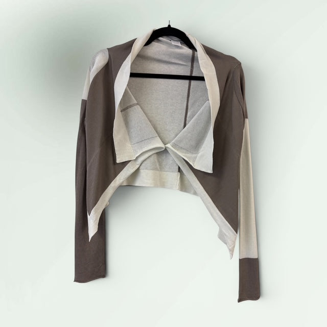 Asymmetric Two-Tone Cardigan