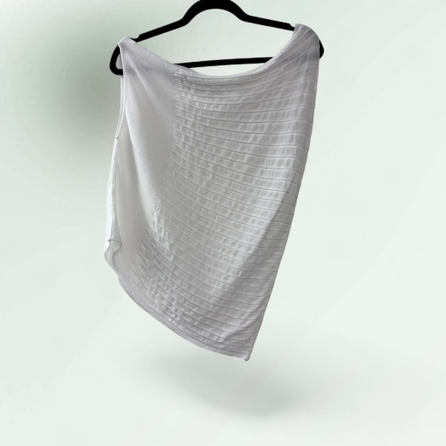 Sleeveless Asymmetric Ribbed design Sarah Pacini knitted top in viscose