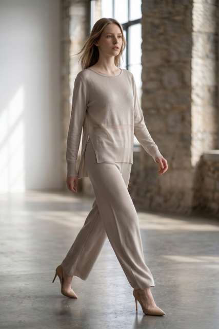 Sheer Sweater with Side Slits
