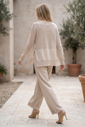 Sheer Sweater with Side Slits