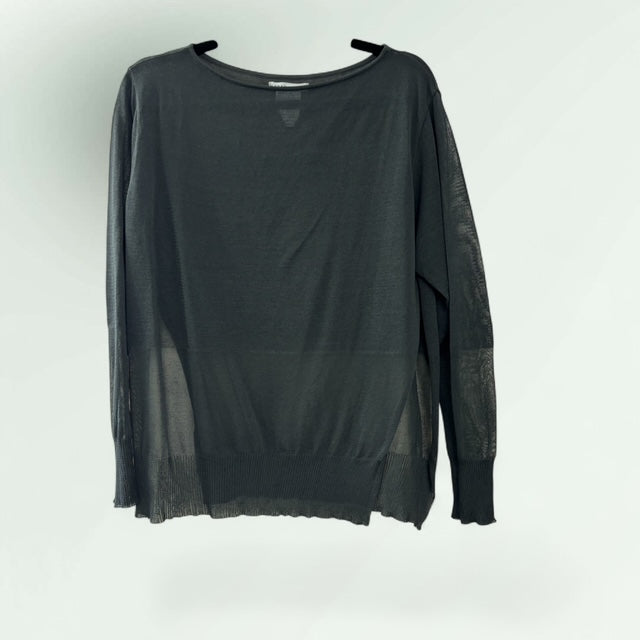 Sheer Sweater with Side Slits
