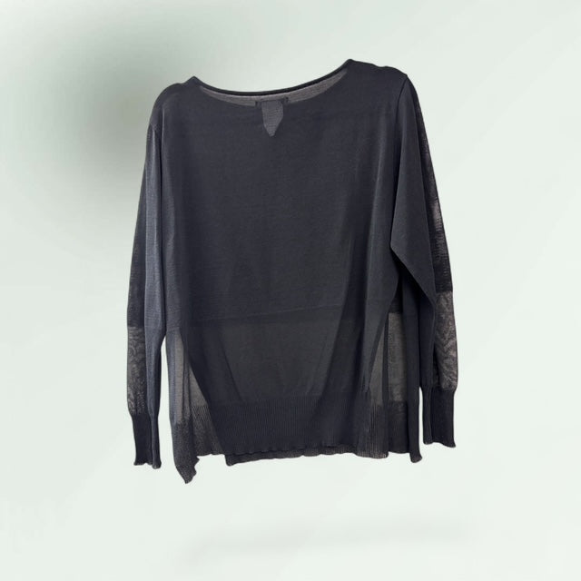 Sheer Sweater with Side Slits