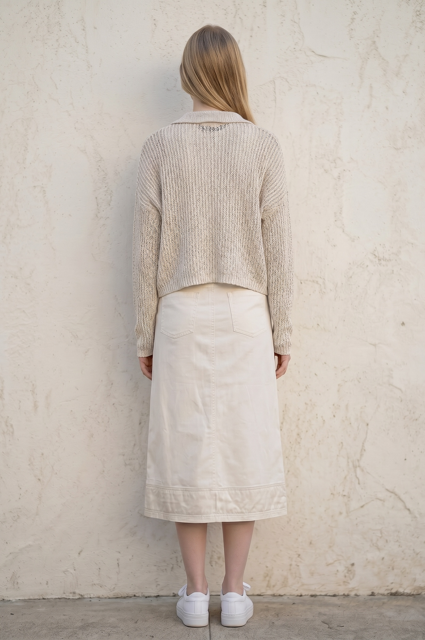 Open Weave Double Zip Two-Tone Cardigan