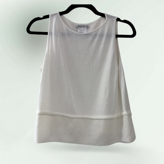 Sleeveless Knit Top with Double Knit Border