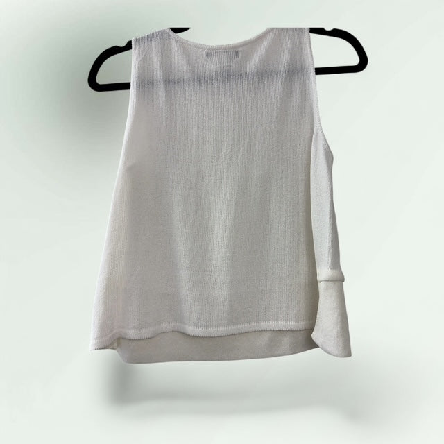 Sleeveless Knit Top with Double Knit Border