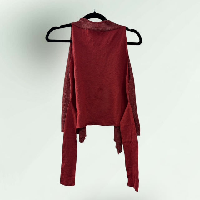 Sarah Pacini Linen Cropped Tie Gilet