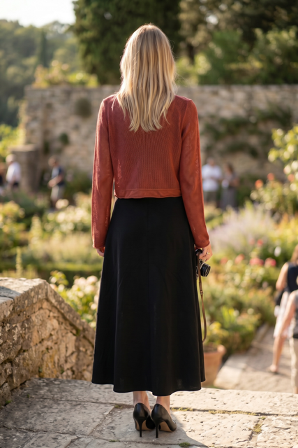 Crossover Cropped Sweater in Linen-Cotton