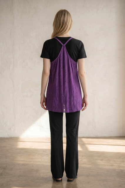 Lace Knit Racer Back Tunic