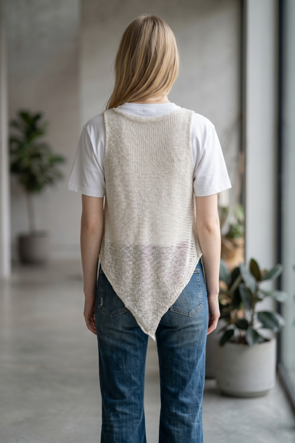 Asymmetric Ribbon Knit Tunic