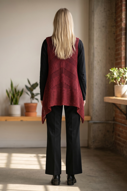 Crochet Knit Asymmetric Tunic