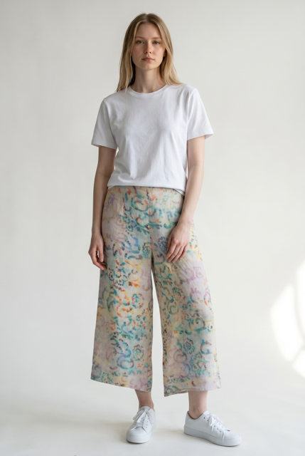 Circular Print cotton Cullotes - Paolo Bellucci Style Pool 65