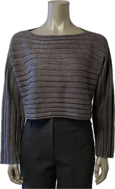 wide Ribbed boxy cropped Sweater Style no.boss 35 - Extravagance Fashion 