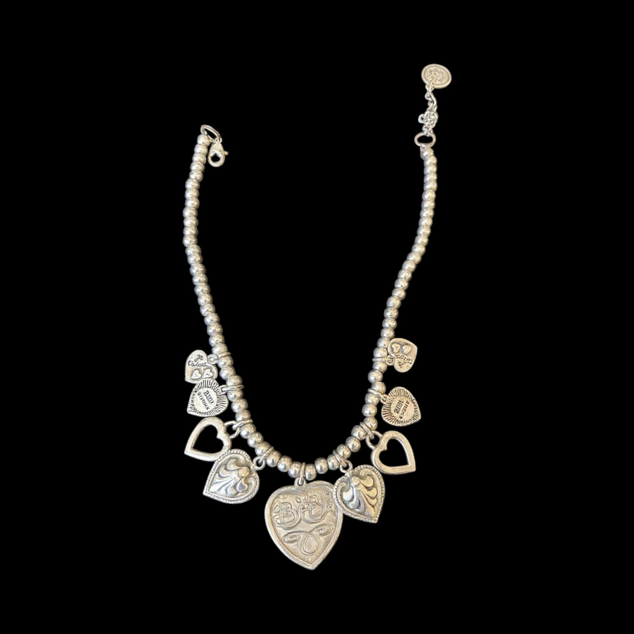 Silver Pendant with Selected Heart Charms