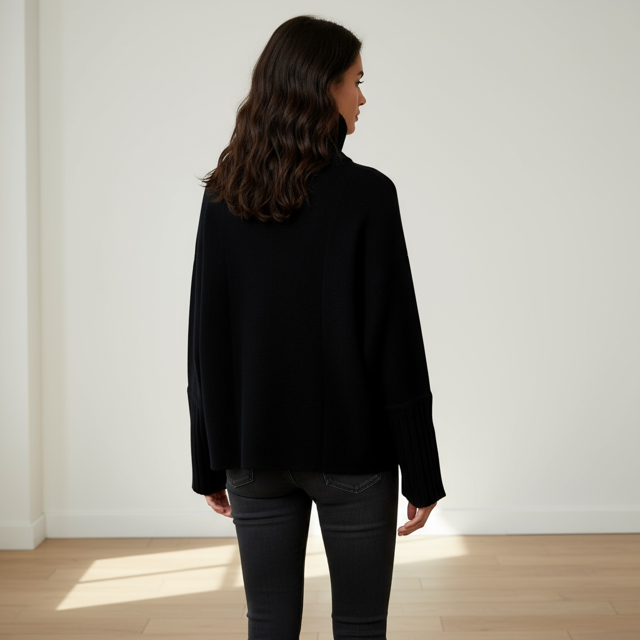 Women's Ribbed Funnel Neck Zip Cardigan – - Extravagance Fashion 
