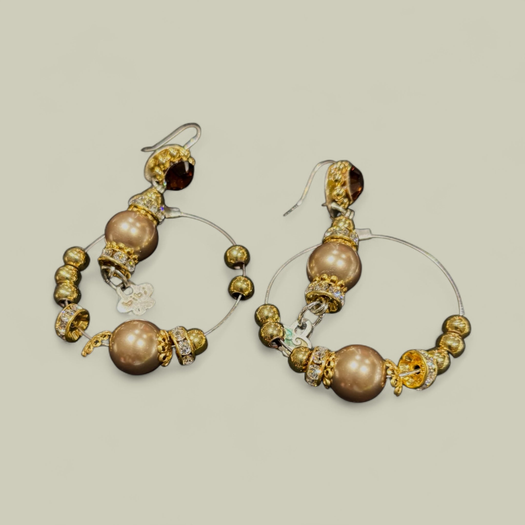 Dangly Hoop Earrings with Coloured Beads - Vibrant Jewellery 