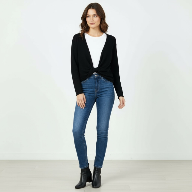 Women's Twist-Front Knot Cardigan Klussi-Lunatisme - Extravagance Fashion 