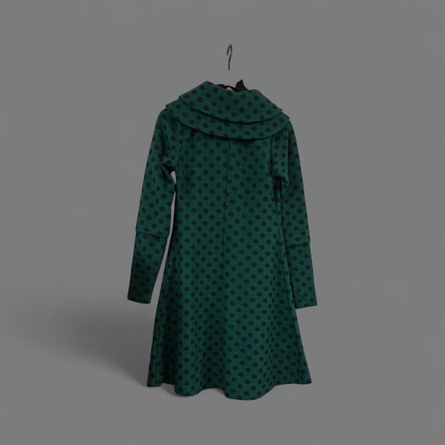 Emerald Green Polka Dot Cardigan Coat STYLE NO.H019/WLB - Extravagance Fashion 