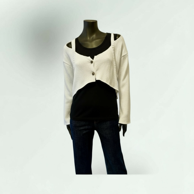 Cropped Knit Cardigan- Enskide-Lunatisme - Extravagance Fashion 