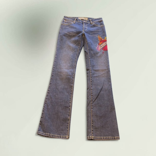 Hand Painted Jeans- Frida - Extravagance Fashion 