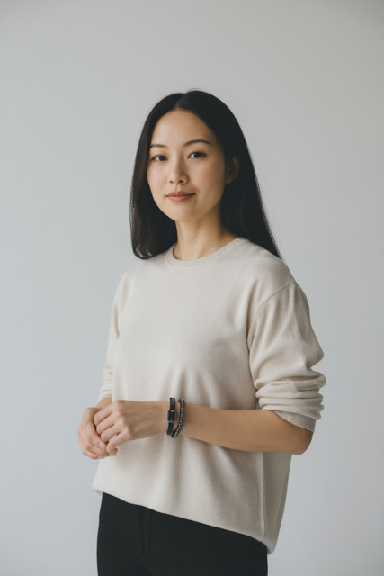 model wearing the Wrap Around Leather Bracelet with Metal Beading and Adjustable Strap