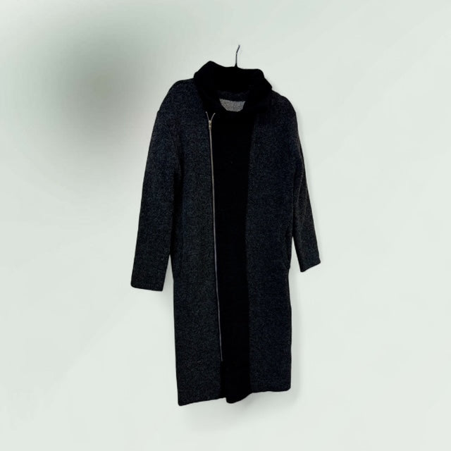 Cozy Knit Zip-Front  two/tone Cardigan Coat - Extravagance Fashion 
