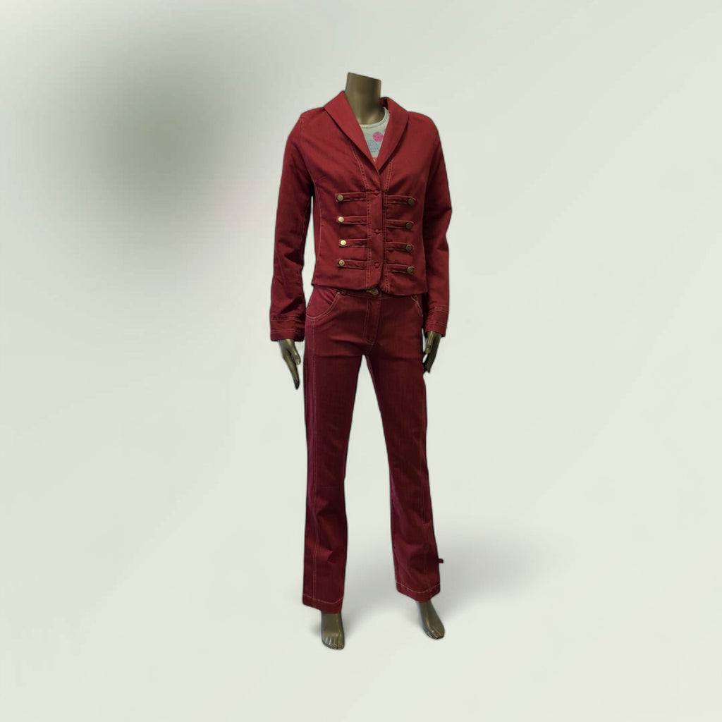 Women's Military-Inspired Tailored Jacket with matchung Trousers