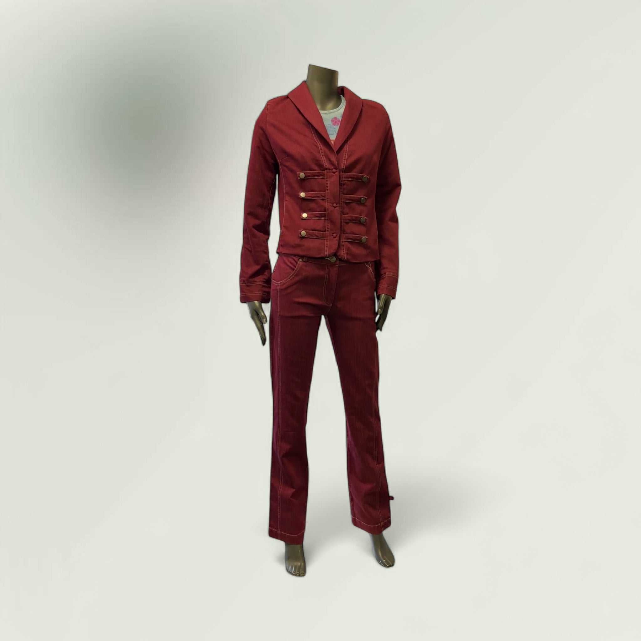 Women's Military-Inspired Tailored Jacket with matchung Trousers