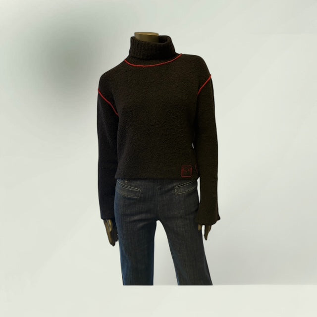 Contemporary Turtle Neck Sweater with back Slit- Grantha-Lunatisme - Extravagance Fashion 