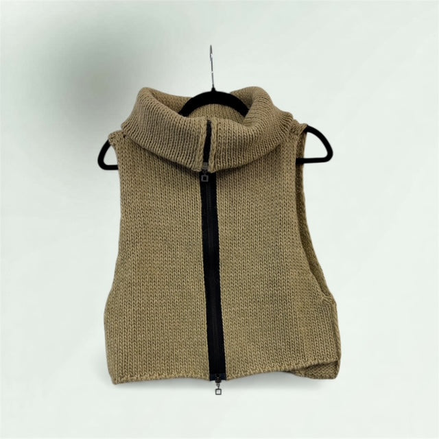 Cropped Mohair Zipped Gilet style 1216 - Extravagance Fashion 