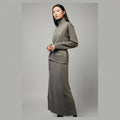 LONG KNITTED PULL UP SKIRT WITH ZIP AND RIB DETAIL Style No. Box 10 - Extravagance Fashion 