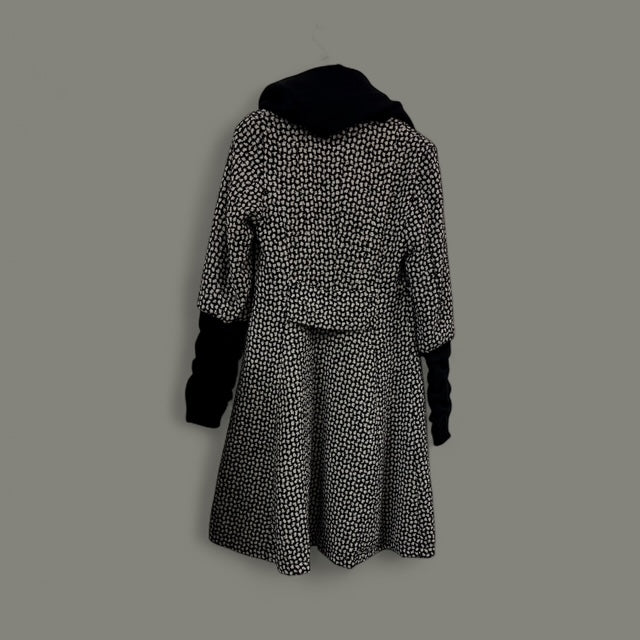 Elegant Houndstooth Flare Wool Coat STYLE HC015/WLG - Extravagance Fashion 