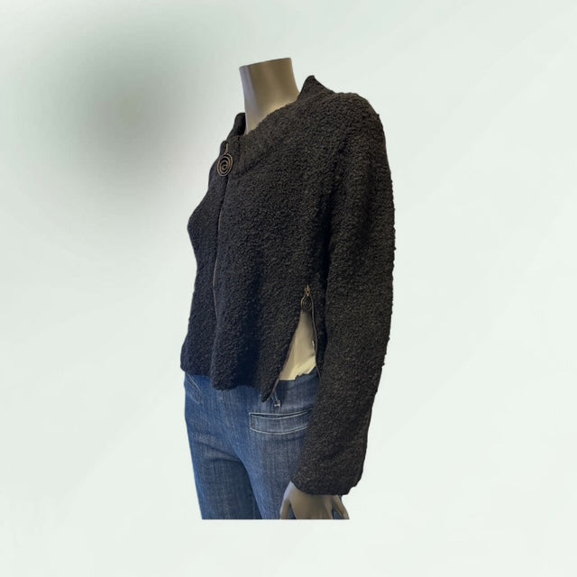 Textured Zip-Up Cardigan- Ranjana-Lunatisme - Extravagance Fashion 