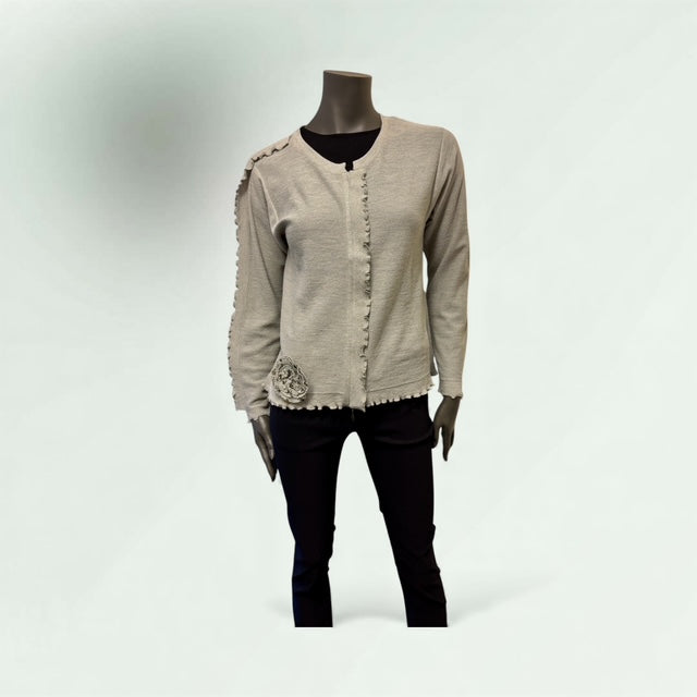 Grey Caridgan with Frill Detail