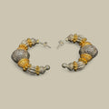 Silver & Gold Half Hoop Pierced Earrings - Vintage Jewellery