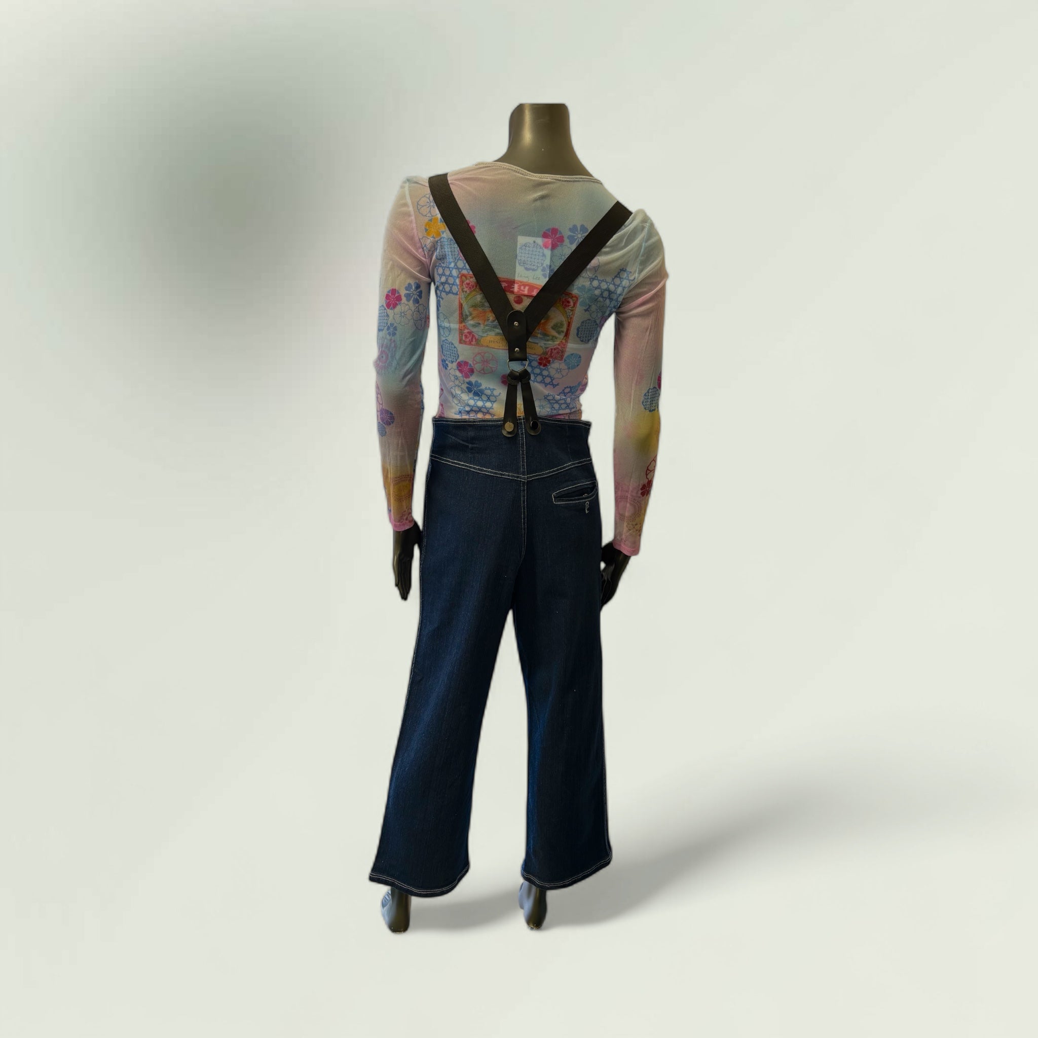 Jeans with Braces -Style H1001 DS - Extravagance Fashion 