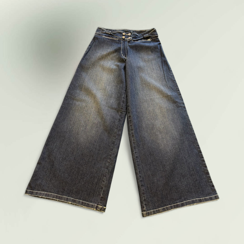 Women's High-Rise Flared Jeans – Dark Wash Style No. Y89 DS - Extravagance Fashion 