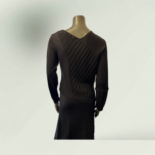 Women's Asymmetric Half-Ribbed Knit Sweater Style Book 20 - Extravagance Fashion 