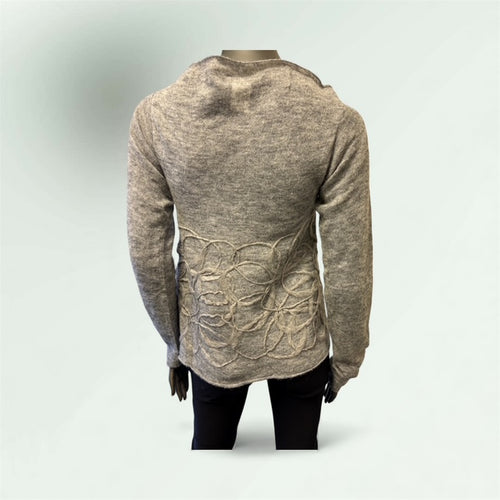 Asymmetric Edge to Edge Cardigan in Mohair and Viscose style 1865 - Extravagance Fashion 