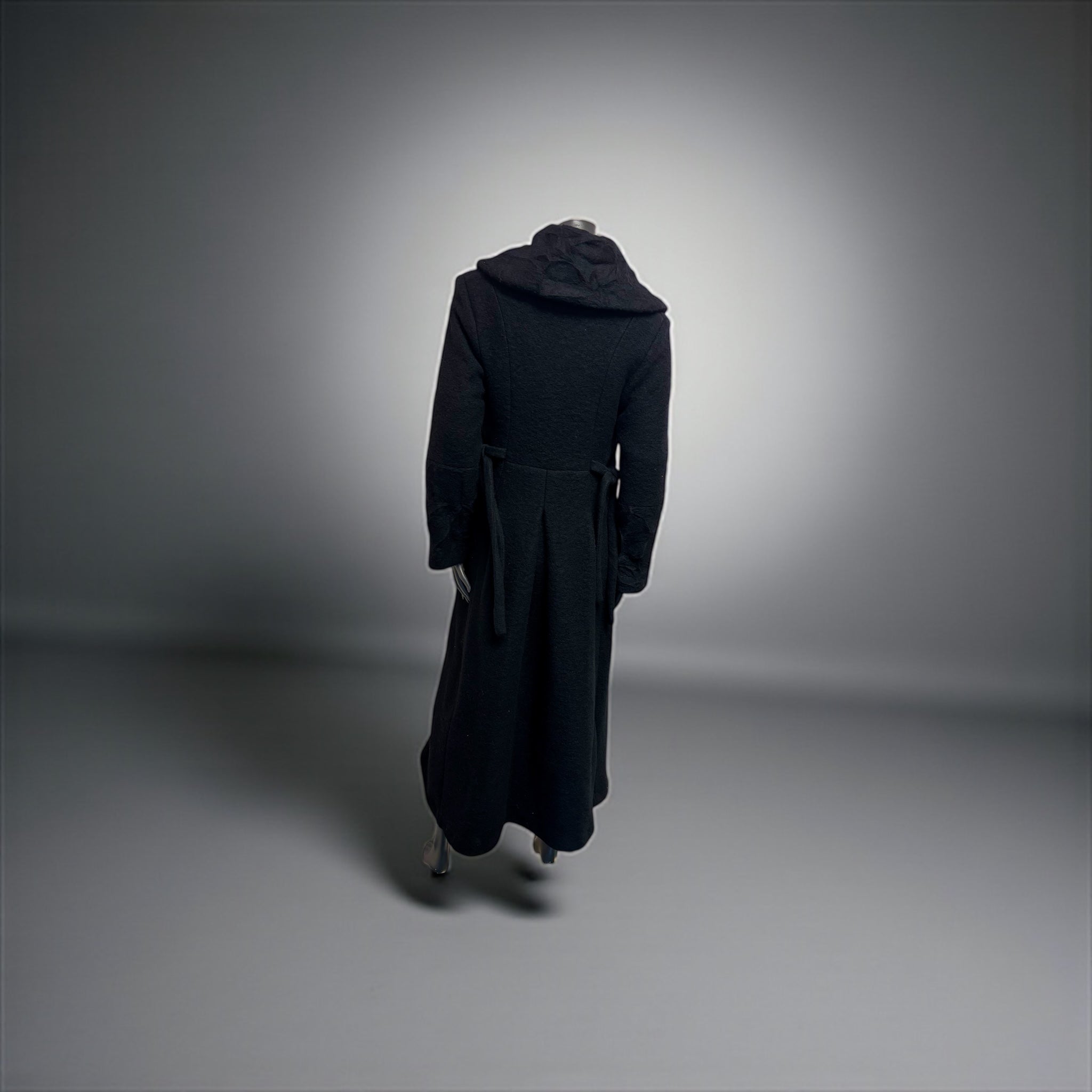 Elegant Long Black Coat - Extravagance Fashion 