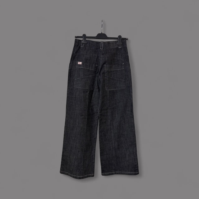 High-Waisted Wide-Leg Dark Denim Jeans - Extravagance Fashion 