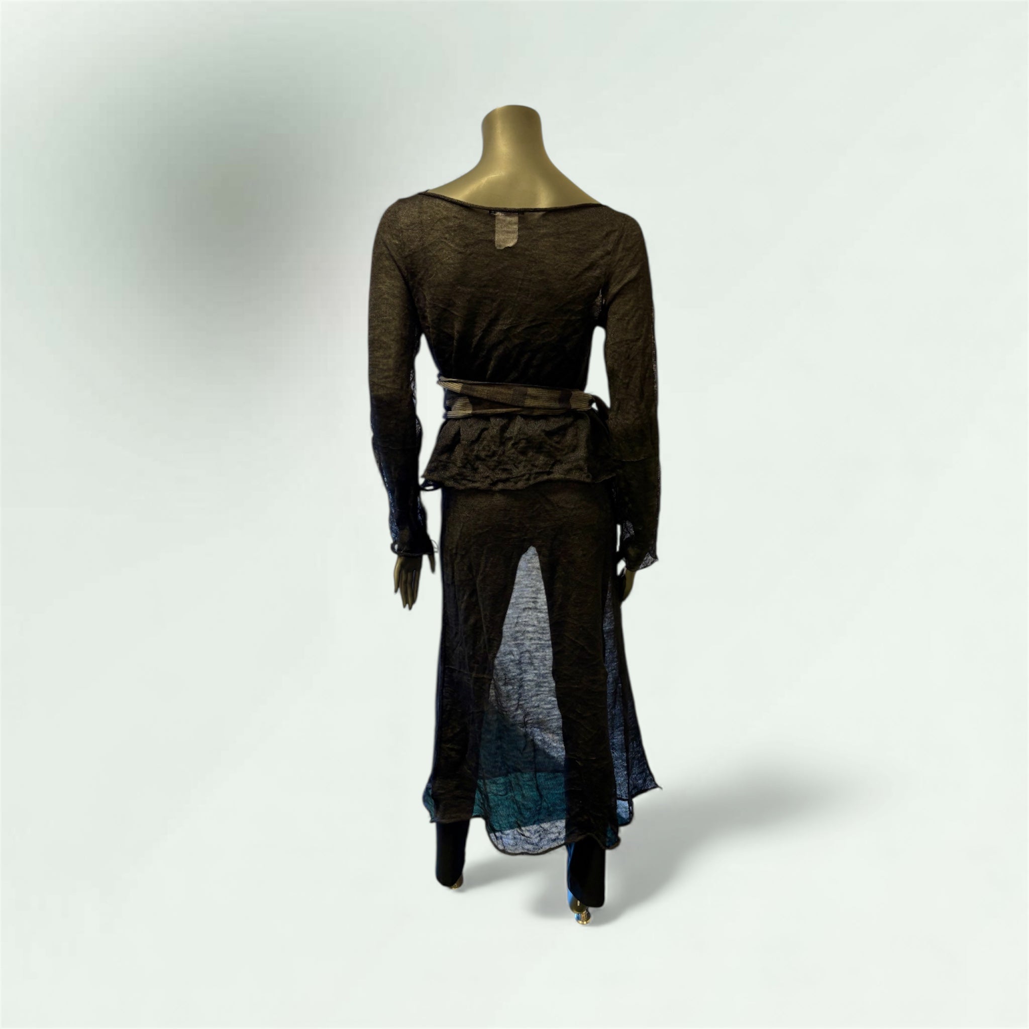 Back View of the Shear Balck Sweater