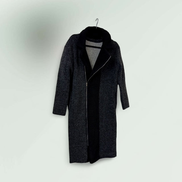 Cozy Knit Zip-Front  two/tone Cardigan Coat - Extravagance Fashion 