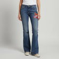 Hand painted Jeans with Frda motiff on the left  leg