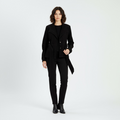 Belted Suede jacket in black colour