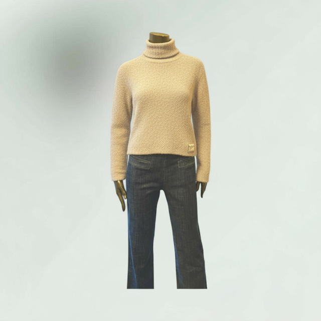 Contemporary Turtle Neck Sweater with back Slit- Grantha-Lunatisme - Extravagance Fashion 