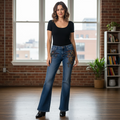 Unique hand painted jeans front and back 